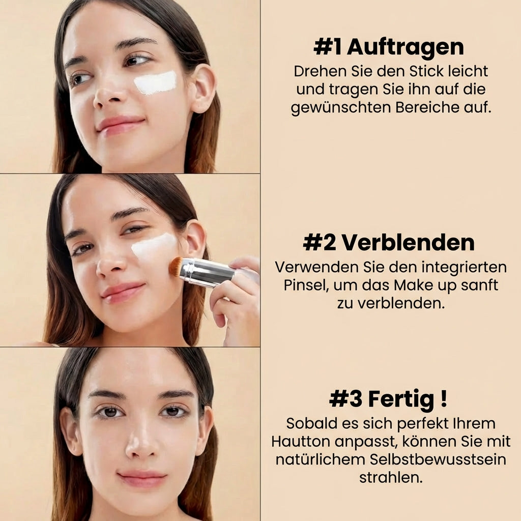 Adaptives 2 in 1 Make up mit integriertem Pinsel